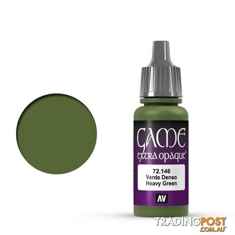 VALLEJO GAME 72146 Color Extra Opaque Heavy Green 17ml Acrylic Paint