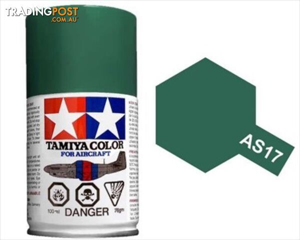 AS-17 TAMIYA ACRYLIC SPRAY PAINT 100ml (Aircraft) DARK GREEN IJA - TAMIYA PAINTS...