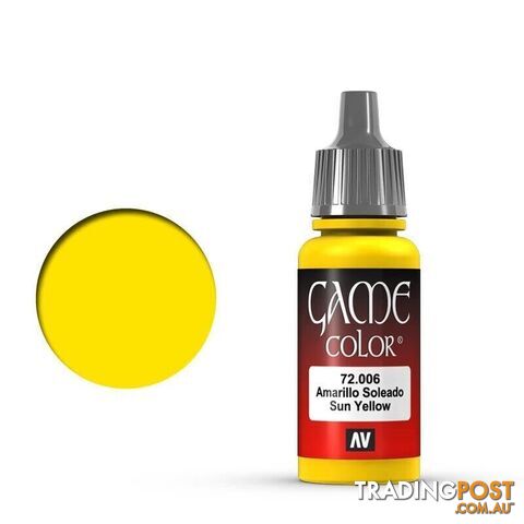 VALLEJO GAME 72006 Color Sunblast Yellow 17ml Acrylic Paint