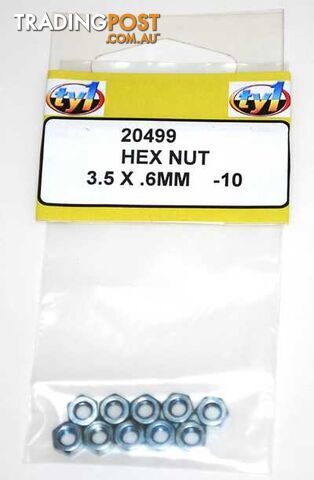 TY1 HEX NUT 3.5 X .6MM - 10