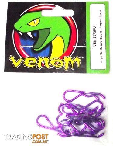 VENOM LARGE HOOP BODY CLIP PURPLE 10PCS VEN-2073PU - TRAXXAS PARTS,VENOM