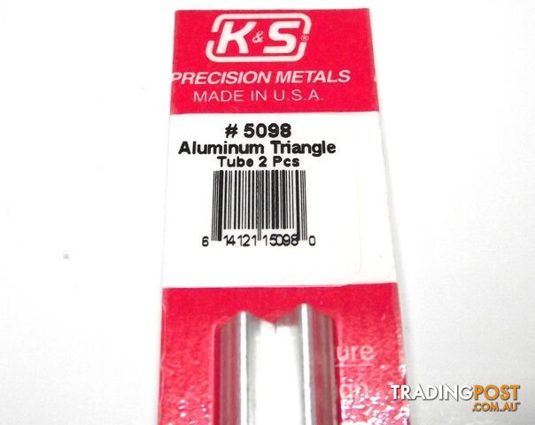 K&S METAL #5098 ALUMINIUM TRIANGLE TUBE 2PCS - K & S METALS