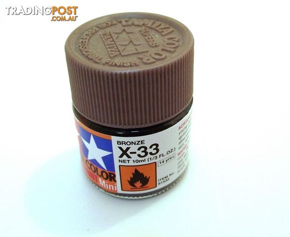 X-33 TAMIYA ACRYLIC PAINT BRONZE (gloss) - TAMIYA PAINTS & Accessories