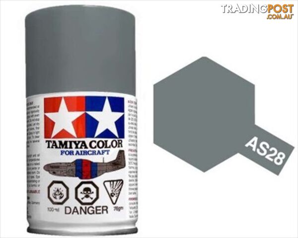 AS-28 TAMIYA ACRYLIC SPRAY PAINT 100ml (Aircraft) MEDIUM GRAY - TAMIYA PAINTS &amp; Accessories