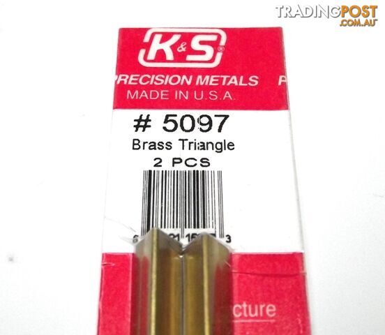 K&S METAL #5097 BRASS TRIANGLE TUBE 2PCS - K & S METALS