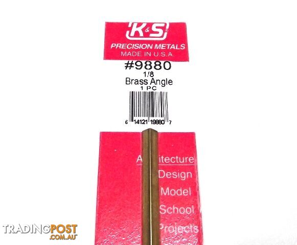 K&S METAL #9880 BRASS ANGLE 1/8X300MM 1PCS - K & S METALS