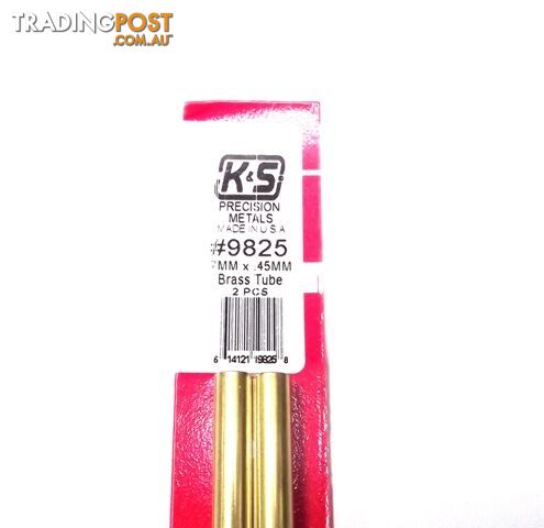 K&S METAL #9825 BRASS ROUND TUBE 7X300MM 2PCS - K & S METALS