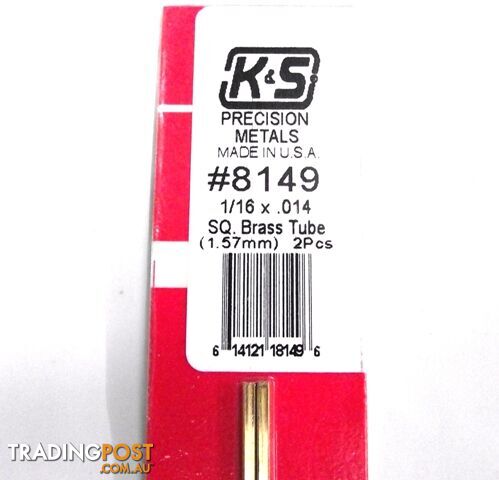 K&S METAL #8149 1/16' OD BRASS TUBE 1PC - K & S METALS