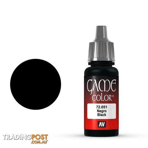 VALLEJO GAME 72051 Color Black 17ml Acrylic Paint