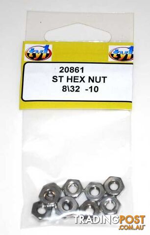 TY1 ST HEX NUT 8/32 - 10