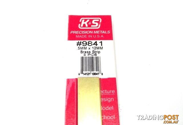 K&S METAL #9841 BRASS STRIP .5X12X300MM 3PCS - K & S METALS