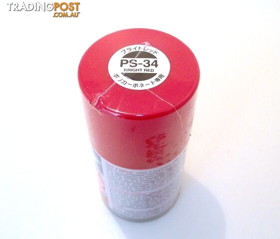 PS-34 TAMIYA POLYCARBONATE SPRAY PAINT BRIGHT RED - TAMIYA PAINTS & Accessories