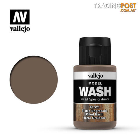 VALLEJO MODEL WASH OILED EARTH 76521 35ml - VALLEJO
