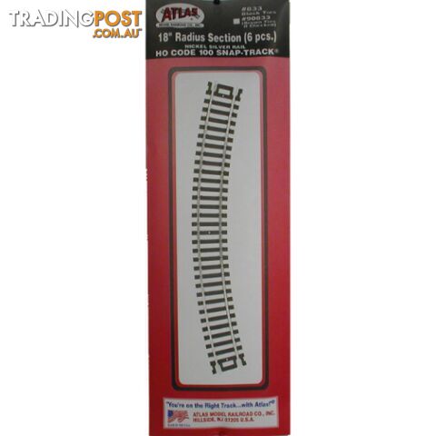 ATLAS CODE 100 18' RADIUS AIATL0833 TRAIN ACCESSORIES - ATLAS - photo 1 of 1
