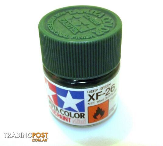 XF-26   TAMIYA ACRYLIC PAINT FLAT DEEP GREEN - TAMIYA PAINTS &amp; Accessories