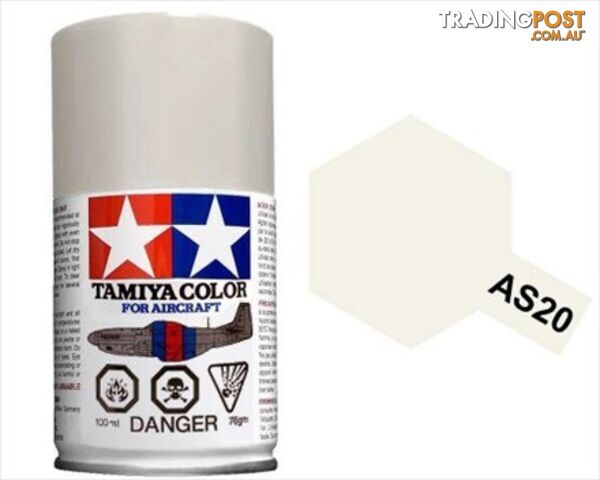 AS-20 TAMIYA ACRYLIC SPRAY PAINT 100ml (Aircraft) INSIGNIA WHITE (USN - TAMIYA...