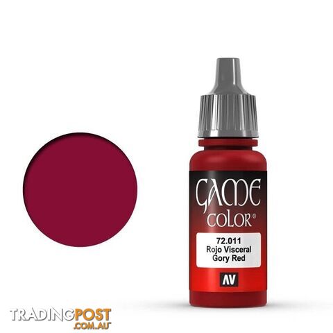 VALLEJO GAME 72011 Color Gore Red 17ml Acrylic Paint