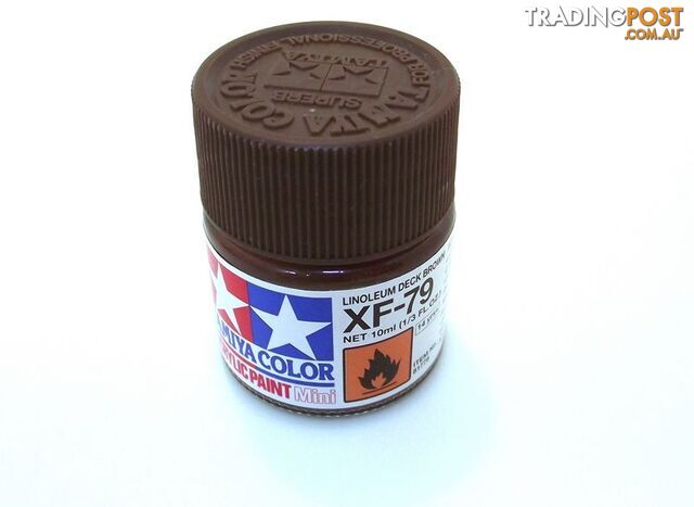 XF-79   TAMIYA ACRYLIC PAINT FLAT LINO D.BRWN - TAMIYA PAINTS &amp; Accessories