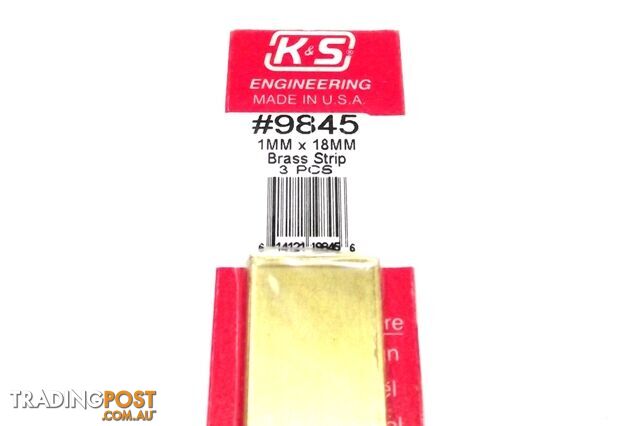 K&S METAL #9845 BRASS STRIP 1X18X300MM 3PCS - K & S METALS
