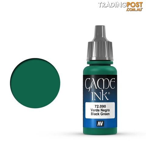 VALLEJO GAME 72090 Color Ink Black Green 17ml Acrylic Paint