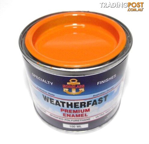 NORGLASS ULTRA HIGH GLOSS ENAMEL WEATHERFAST AIR SEA ORANGE PREMIUM MARINE 100ML...