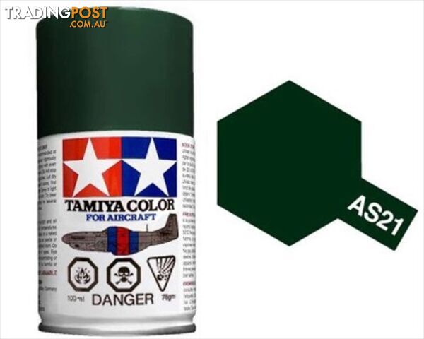 AS-21 TAMIYA ACRYLIC SPRAY PAINT 100ml (Aircraft) DARK GREEN 2 IJN - TAMIYA PAINTS & Accessories - photo 1 of 1