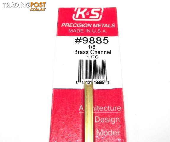 K&S METAL #9885 BRASS CHANNEL 1/8X300MM 1PCS - K & S METALS