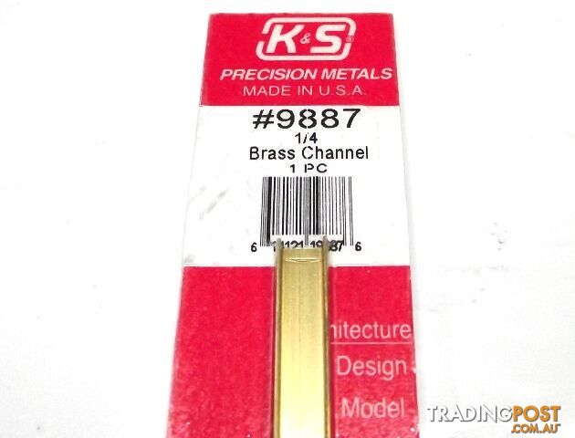 K&S METAL #9887 BRASS CHANNEL 1/4X300MM 1PCS - K & S METALS