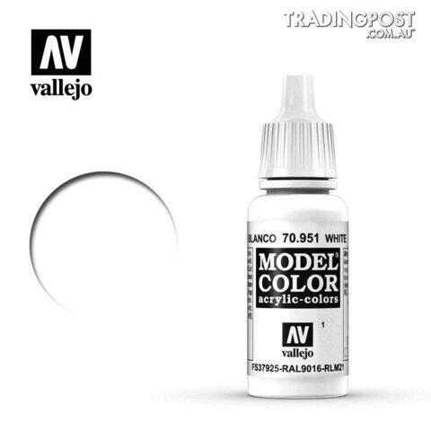 VALLEJO MODEL COLOR WHITE 17ML AV70951 - VALLEJO