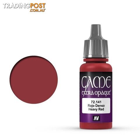 VALLEJO GAME 72141 Color Extra Opaque Heavy Red 17ml Acrylic Paint