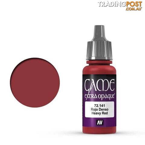 VALLEJO GAME 72141 Color Extra Opaque Heavy Red 17ml Acrylic Paint