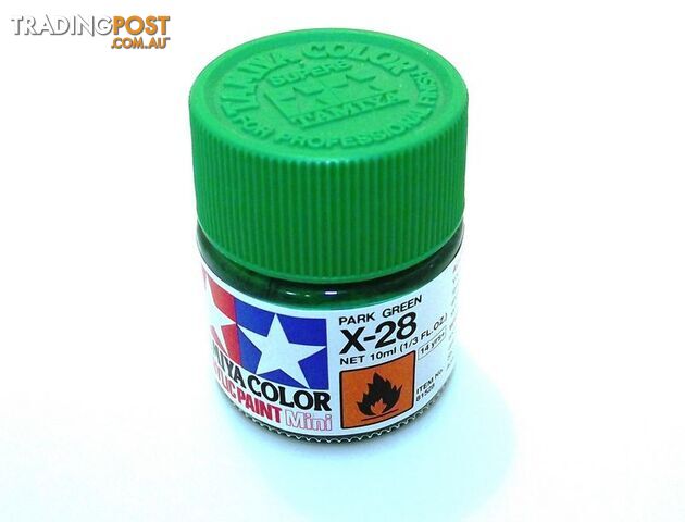 X-28   TAMIYA ACRYLIC PAINT PARK GREEN (gloss) - TAMIYA PAINTS &amp; Accessories