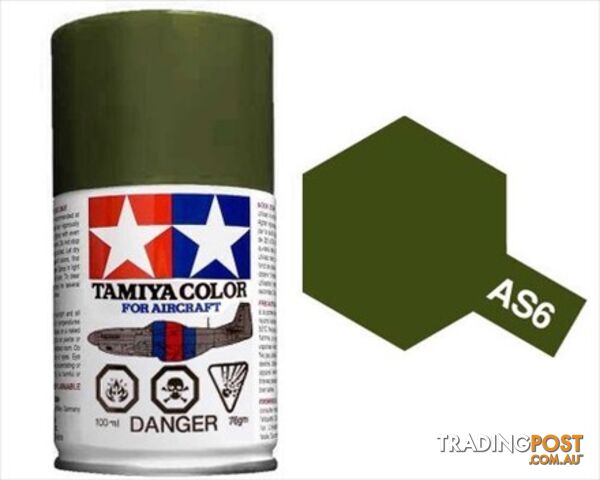 AS-6 TAMIYA  ACRYLIC SPRAY PAINT 100ml (Aircraft) OLIVE DRAB - TAMIYA PAINTS &amp; Accessories