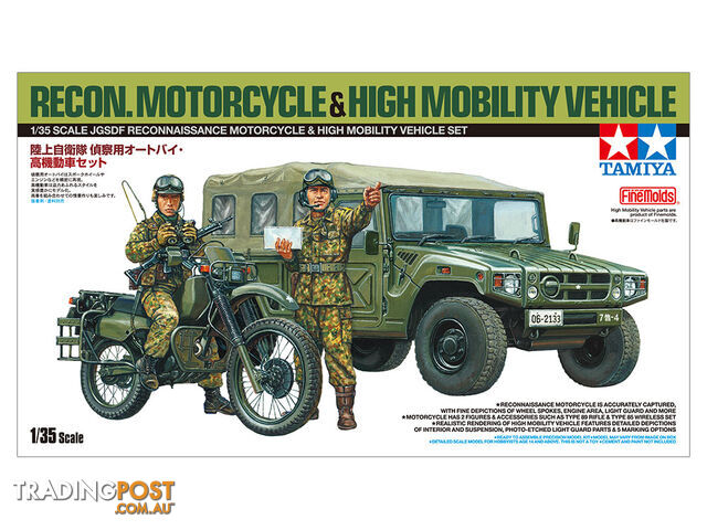 TAMIYA  1/35   JGSDF Reconnaissance Motorcycle & High Mobility Vehicle Set Limited Edition Static 25188 PLASTIC MODEL KIT - TAMIYA PLASTIC KITS