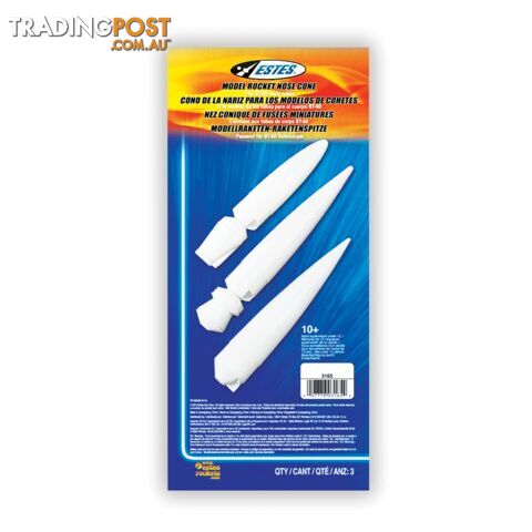 ESTES NC-60 LONG NOSE CONE ASST. (3 PK) 3165 - Estes Rockets