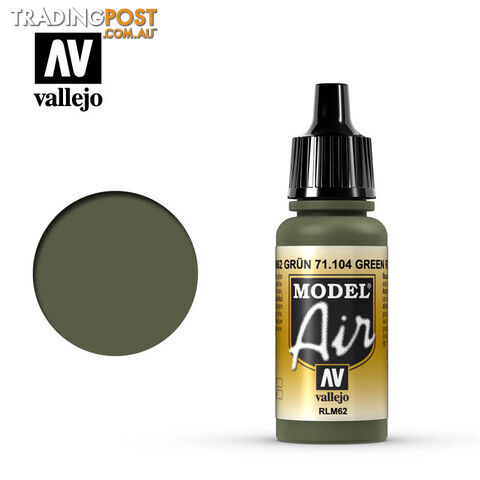 VALLEJO MODEL AIR ACRYLIC PAINT GREEN RLM 25 71104 - VALLEJO