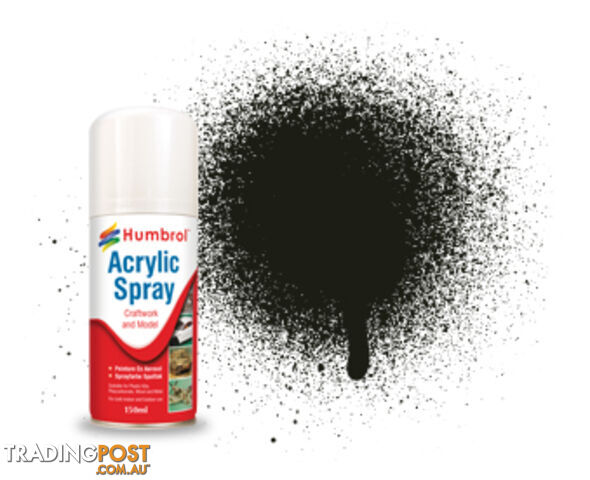 163 HUMBROL ACRYLIC SPRAY PAINT    DARK GREEN SATIN 150ml - HUMBROL