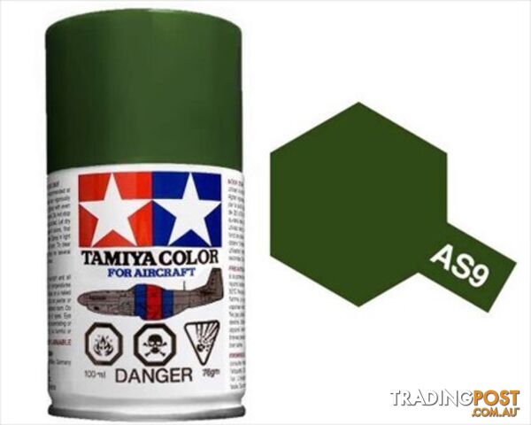 AS-9 TAMIYA ACRYLIC SPRAY PAINT 100ml (Aircraft) DARK GREEN - TAMIYA PAINTS &...