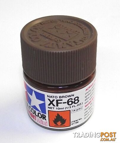 XF-68 TAMIYA ACRYLIC PAINT FLAT NATO BROWN - TAMIYA PAINTS & Accessories