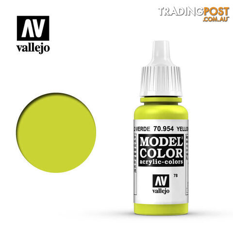 VALLEJO MODEL COLOR YELLOW GREEN 17ML AV70954 - VALLEJO