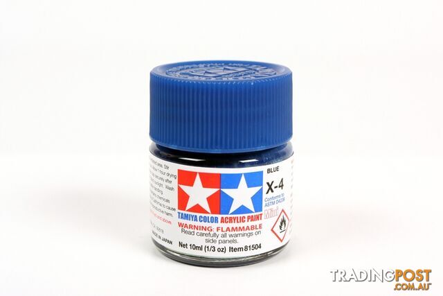 X-4   TAMIYA ACRYLIC PAINT BLUE (gloss) - TAMIYA PAINTS &amp; Accessories