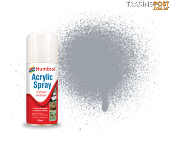 165 HUMBROL ACRYLIC SPRAY PAINT    MED SEA GREY SAT 150ml - HUMBROL