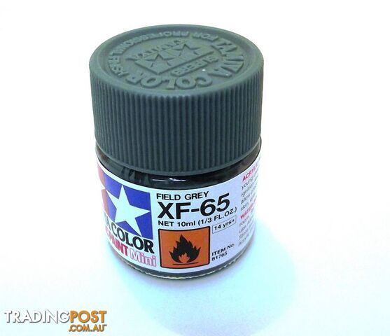 XF-65   TAMIYA ACRYLIC PAINT FLAT FIELD GREY - TAMIYA PAINTS &amp; Accessories