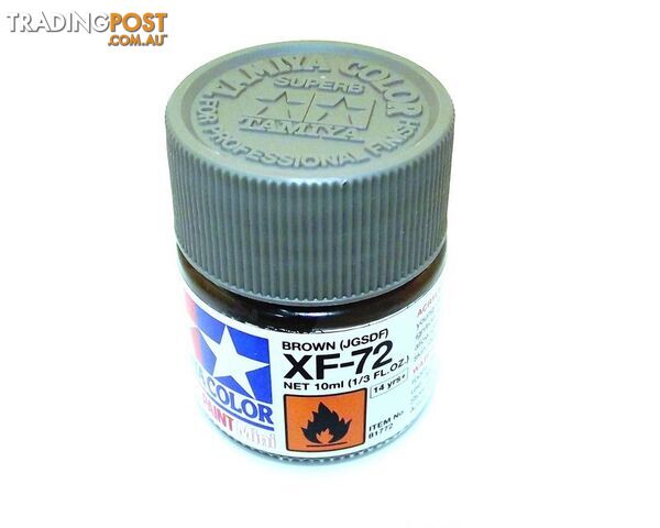 XF-72   TAMIYA ACRYLIC PAINT FLAT BROWN/JGSDF - TAMIYA PAINTS &amp; Accessories