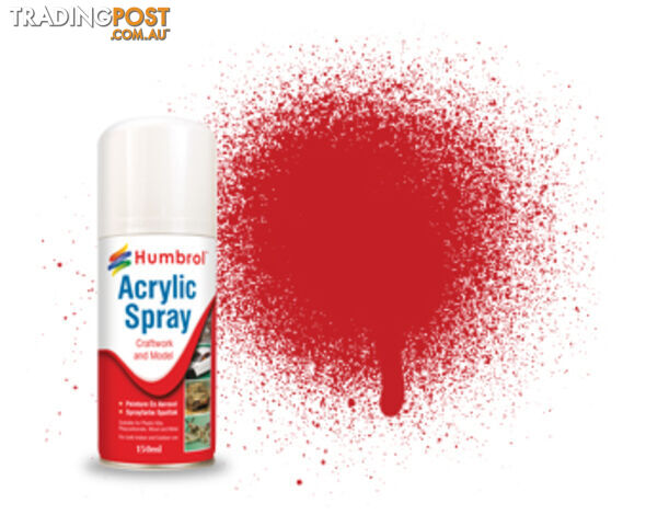 220 HUMBROL ACRYLIC SPRAY PAINT ITALIAN RED 150ml - HUMBROL