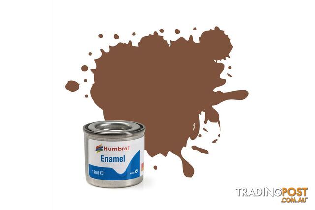 186   HUMBROL ENAMEL PAINT BROWN MATT - HUMBROL