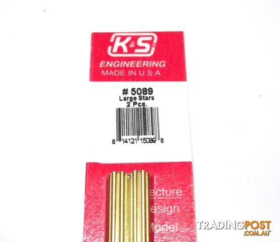 K&S METAL #5089 LARGE BRASS STAR 2PCS - K & S METALS
