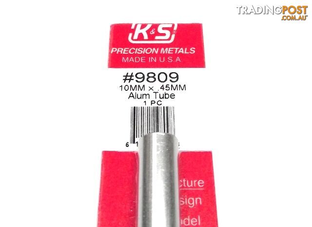 K&S METAL #9809 ALUMINIUM ROUND TUBE 10X300MM - K & S METALS