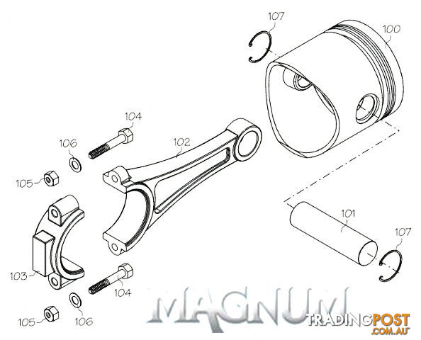 120616 (MAGNUM ENGINE PART) MUFFLER LONG SCREW XL120