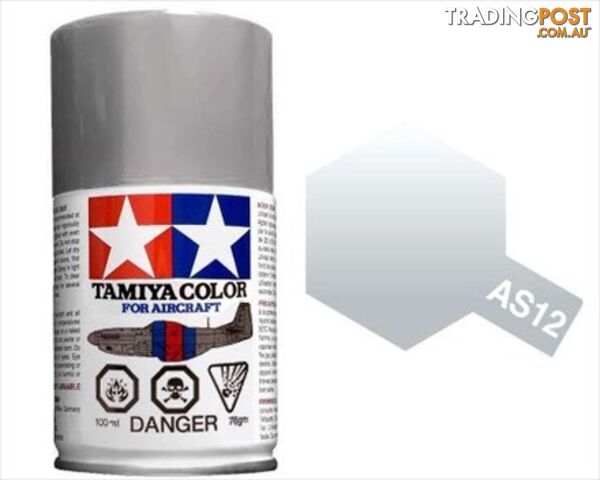 AS-12 TAMIYA ACRYLIC SPRAY PAINT 100ml (Aircraft) BARE METAL SILVER - TAMIYA PAINTS &amp; Accessories